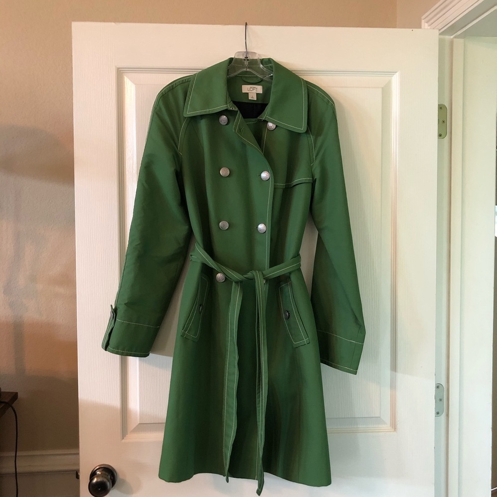 LOFT Vintage Green Trench Coat